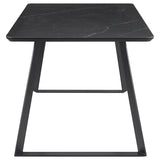 Smith Black Rectangular 71-Inch Ceramic Top Dining Table