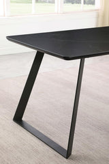 Smith Black Rectangular 71-Inch Ceramic Top Dining Table