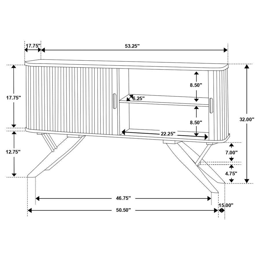 Wes 2-Door Rectangular Server Dark Walnut