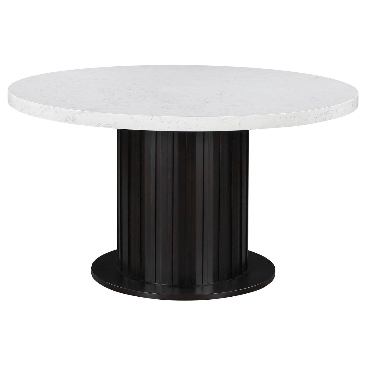 Sherry Rustic Espresso Round 54-Inch Marble Top Dining Table