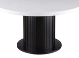 Sherry Rustic Espresso Round 54-Inch Marble Top Dining Table