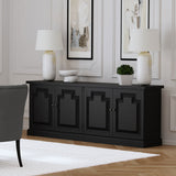 Florence 4-door Dining Sideboard Buffet Distressed Black