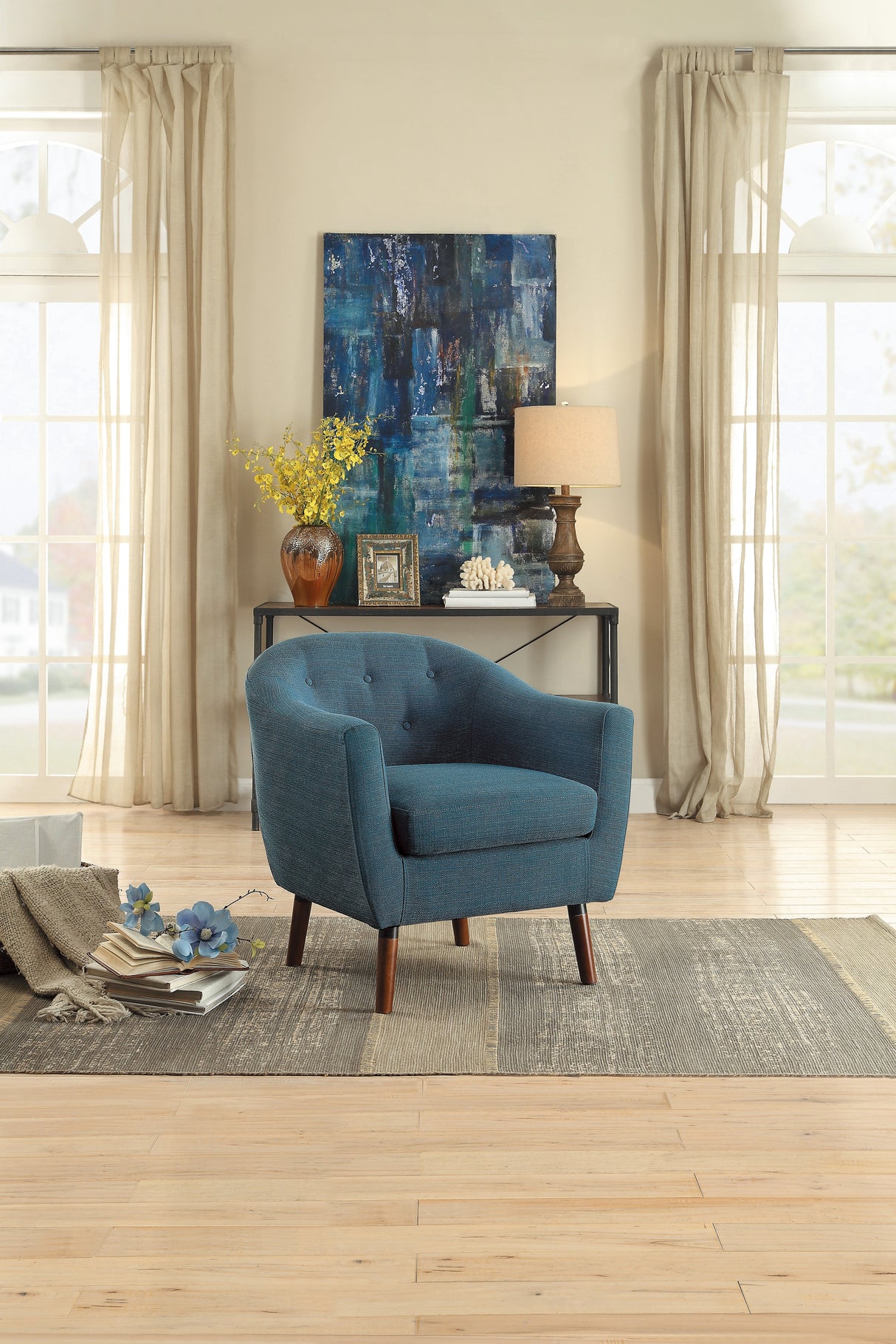 Lucille Blue Accent Chair