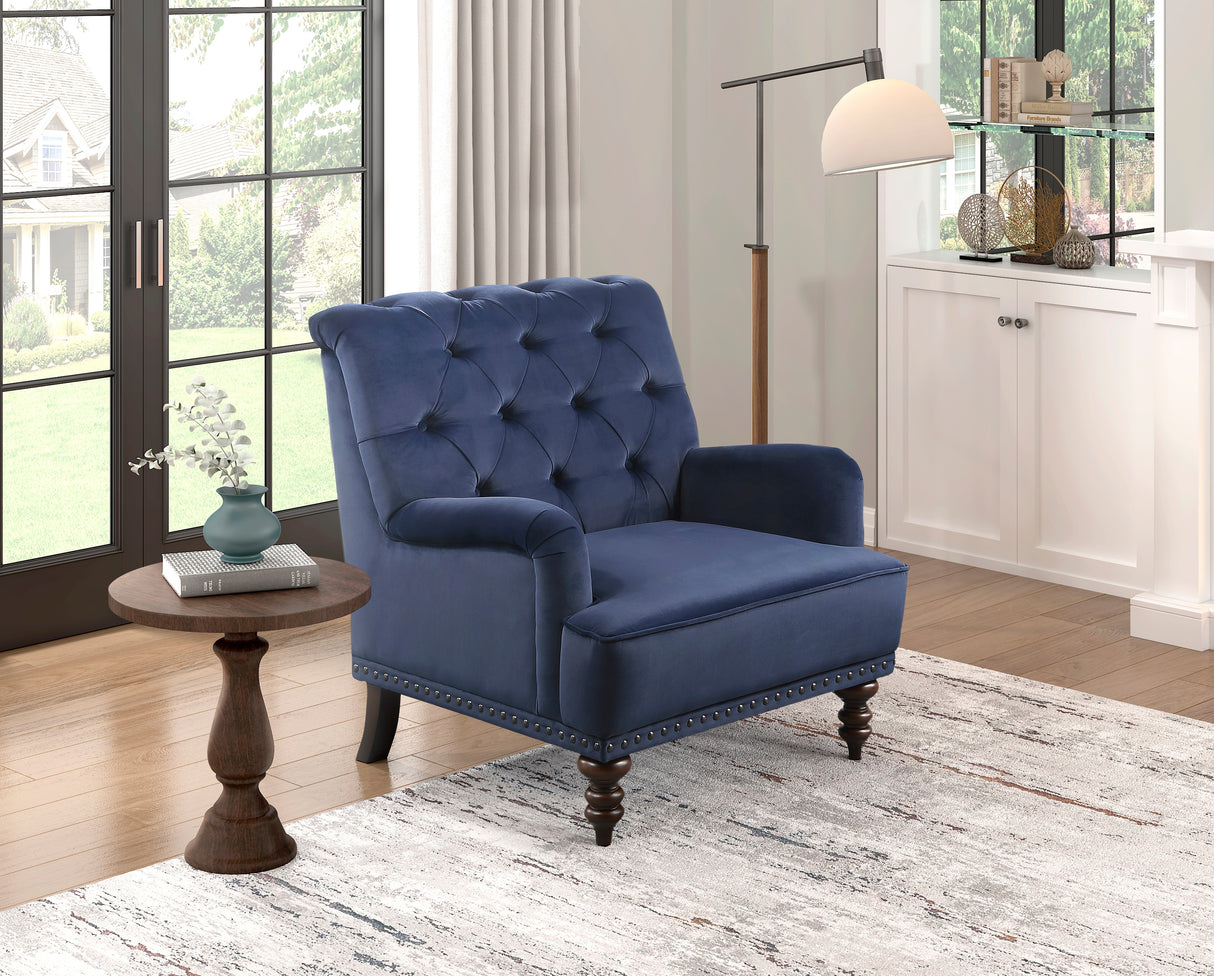 Holland Park Dark Blue Accent Chair