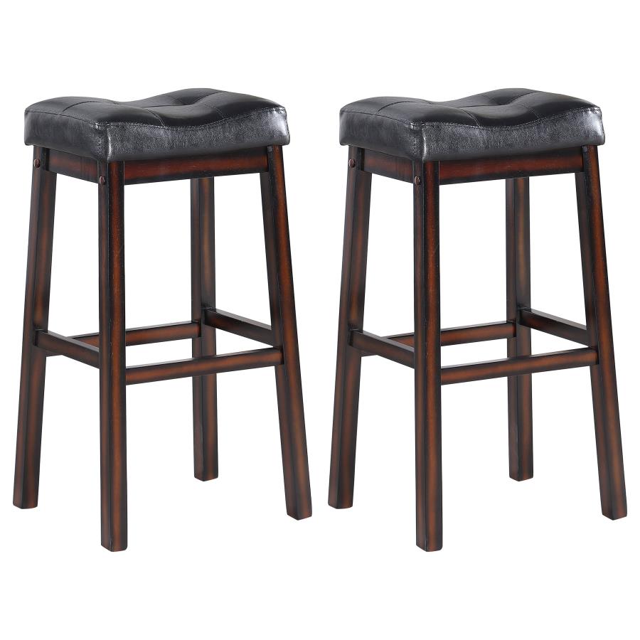 Donald Upholstered Bar Stools Black And Cappuccino (Set Of 2)