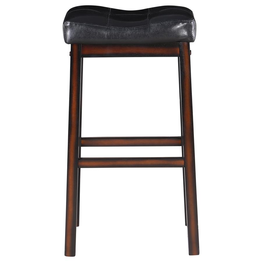 Donald Upholstered Bar Stools Black And Cappuccino (Set Of 2)