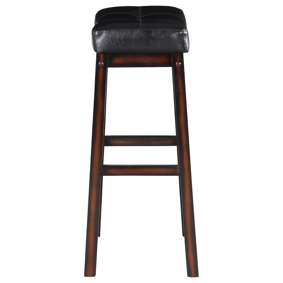 Donald Upholstered Bar Stools Black And Cappuccino (Set Of 2)