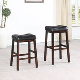 Donald Upholstered Bar Stools Black And Cappuccino (Set Of 2)