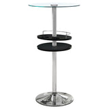 Gianella Glass Top Bar Table With Wine Storage Black And Chrome