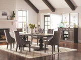 Phelps Distressed Noir / Grey 8-Piece Rectangular Dining Table Set