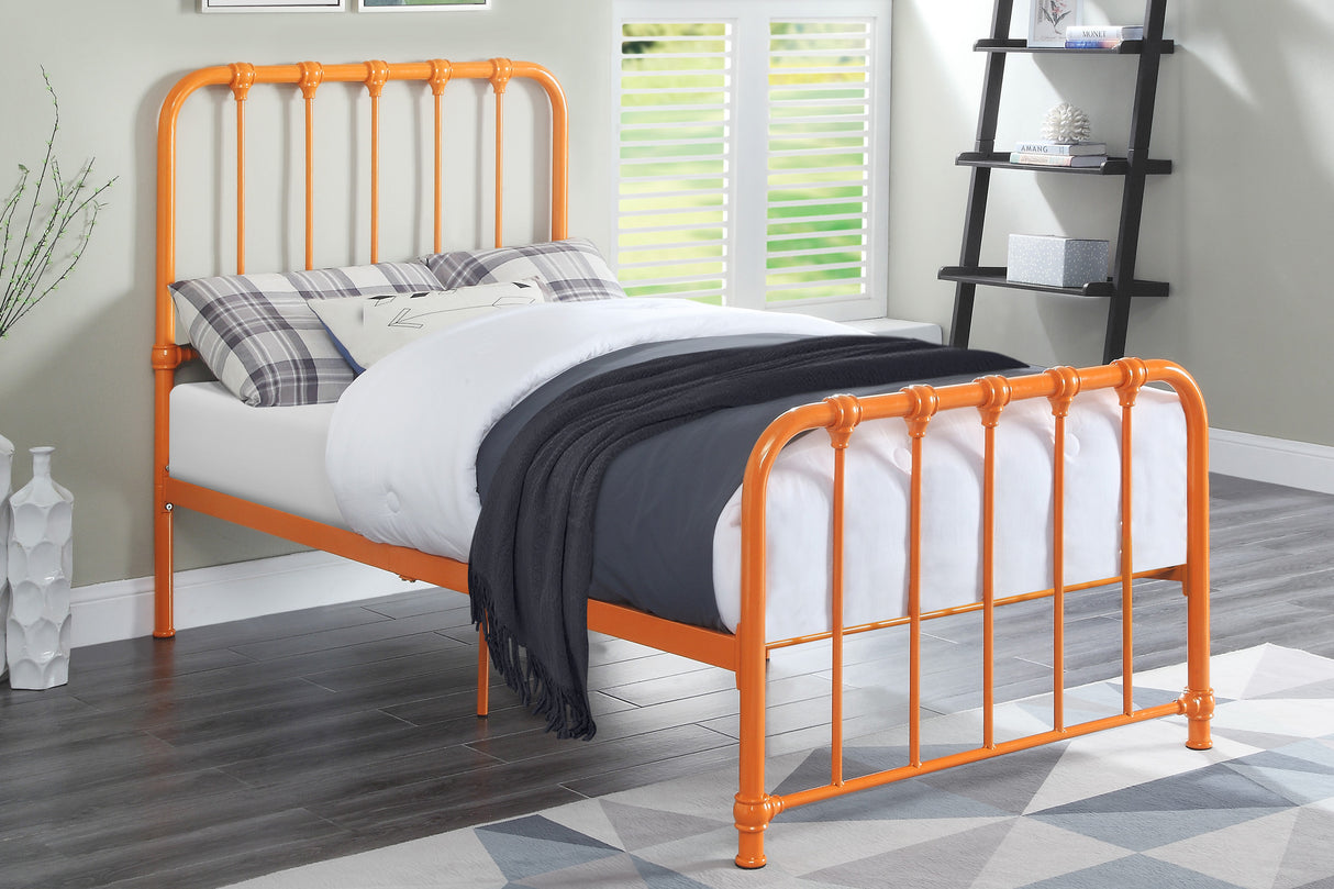 Bethany Orange Twin Metal Platform Bed