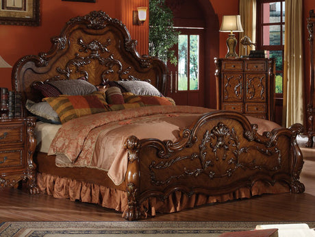 Acme Dresden Traditional Arch Bedroom Set in Cherry Oak