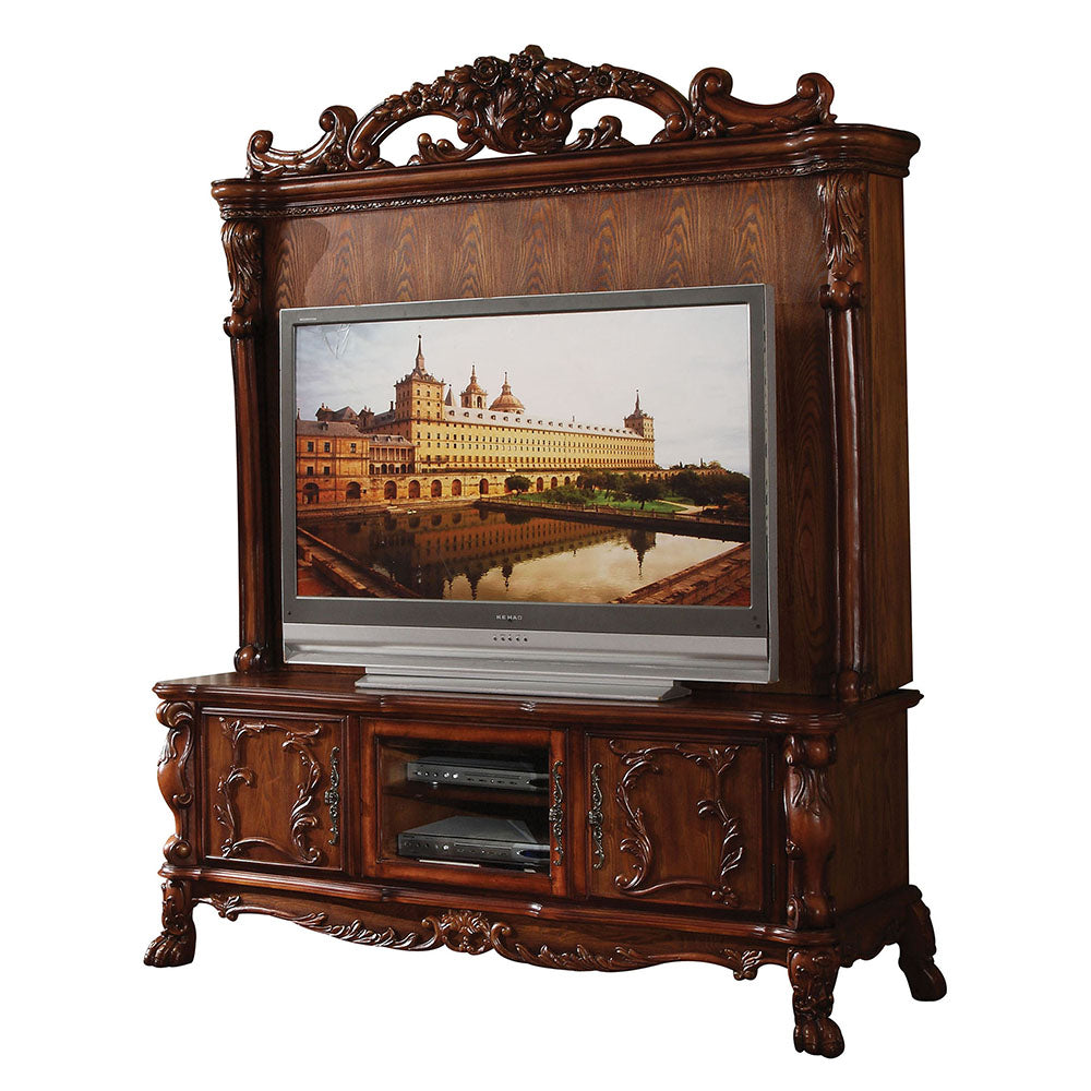 Dresden Cherry Oak Finish Entertainment Center