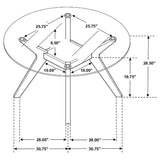 Paxton Nutmeg 5-Piece Round Glass Top Dining Table Set