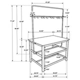 Edgeworth White 3-Piece Kitchen Island Counter Table Set