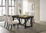 Malia Oak 5-Piece Refractory Extension Leaf Dining Table Set