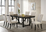 Malia Oak 7-Piece Refractory Extension Leaf Dining Table Set