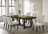 Malia Oak 7-Piece Refractory Extension Leaf Dining Table Set