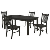 Marbrisa Matte Black 5-Piece Rectangular Dining Table Set