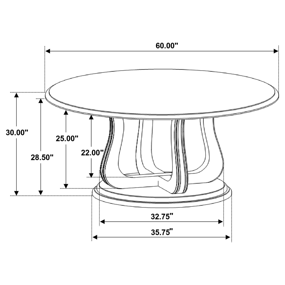 Trofello White Washed 5-Piece Round Dining Table Set