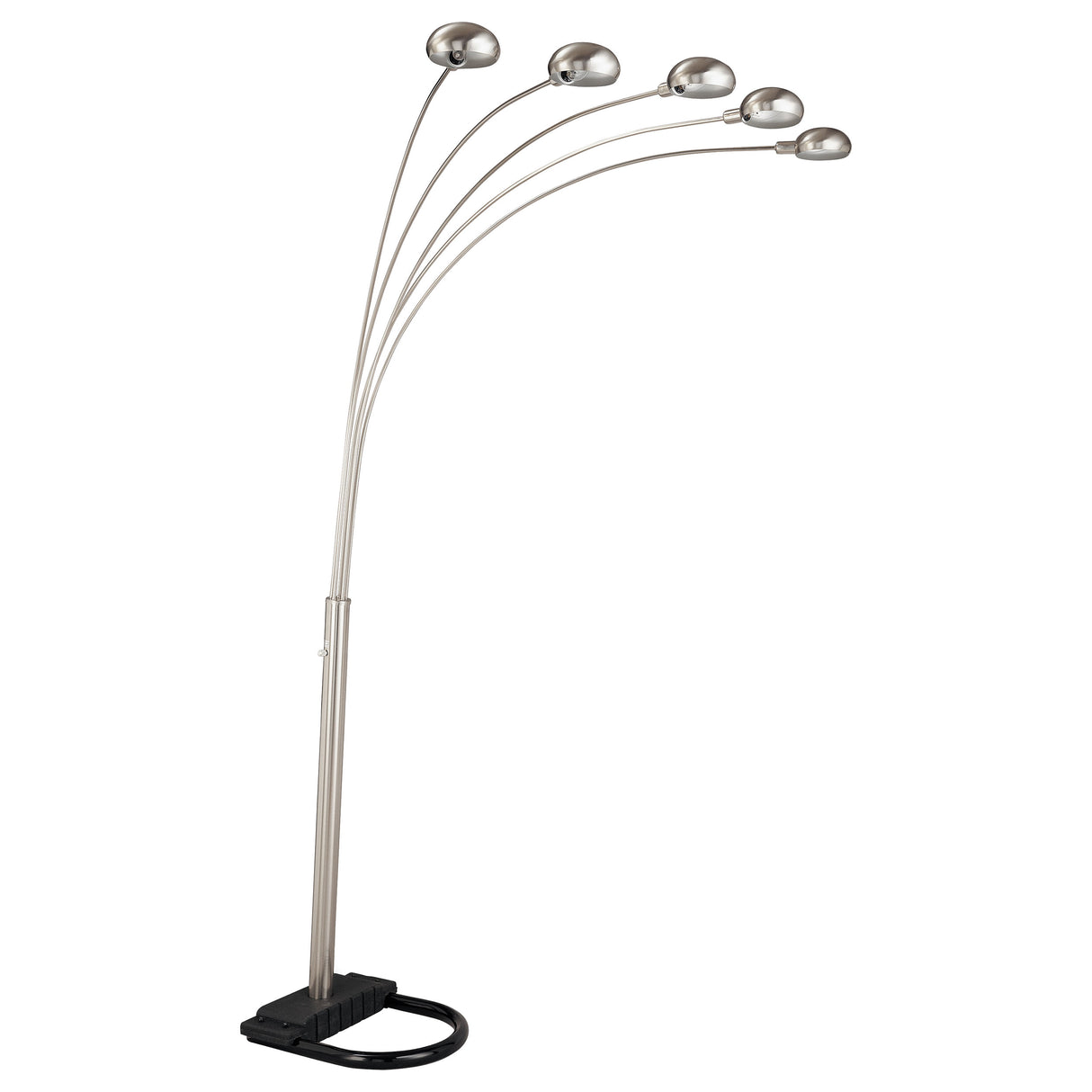 Dacre 5-Light Floor Lamp With Curvy Dome Shades Chrome And Black