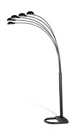 Dacre 5-Light Floor Lamp Satin Black