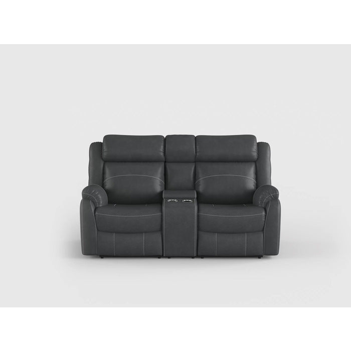 Yerba Gray Microfiber Double Lay Flat Reclining Loveseat