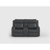 Yerba Gray Microfiber Double Lay Flat Reclining Loveseat