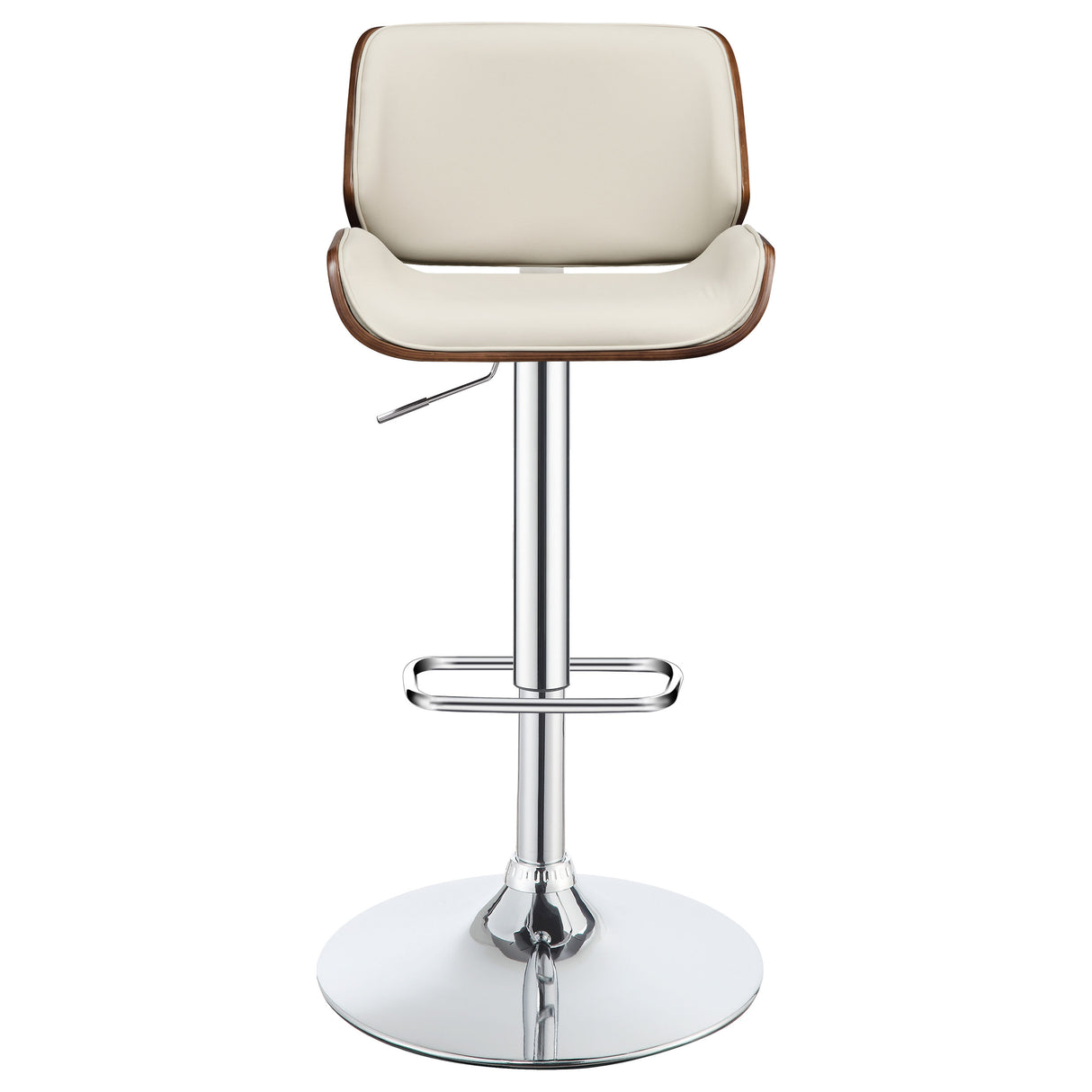 Folsom Upholstered Adjustable Bar Stool Ecru And Chrome