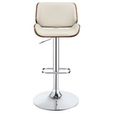 Folsom Upholstered Adjustable Bar Stool Ecru And Chrome