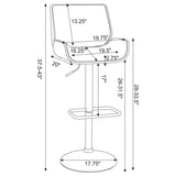 Folsom Upholstered Adjustable Bar Stool Ecru And Chrome