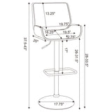 Folsom Upholstered Adjustable Bar Stool Ecru And Chrome