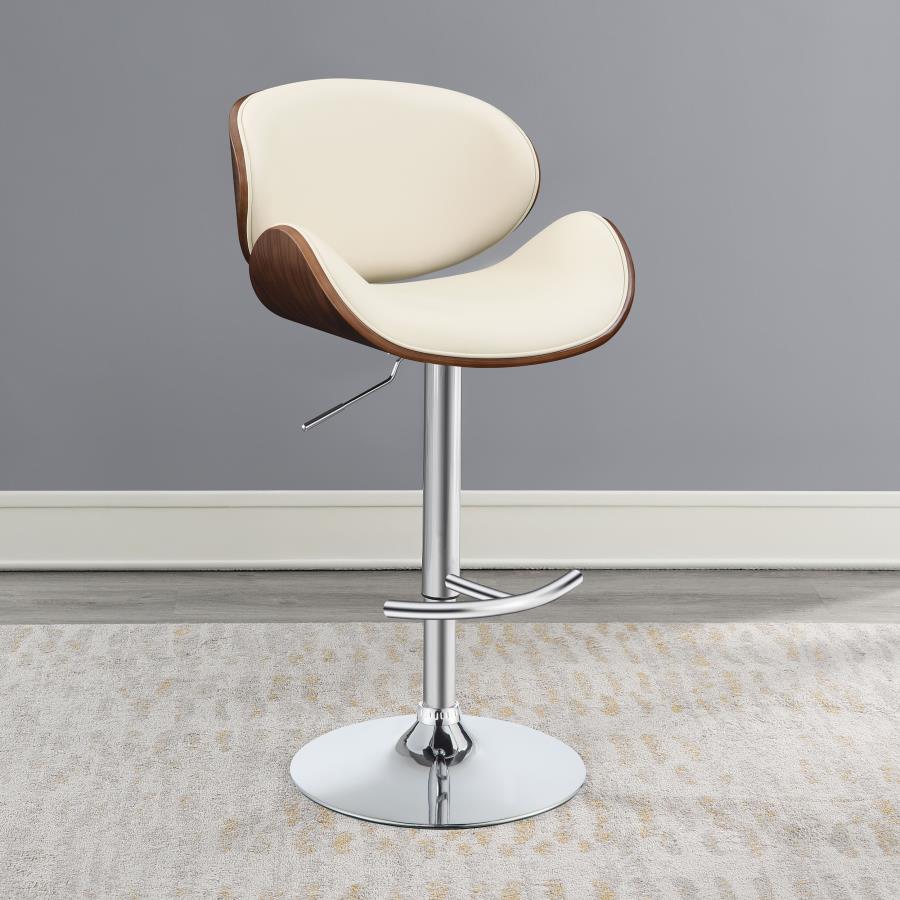 Harris Adjustable Bar Stool Ecru And Chrome