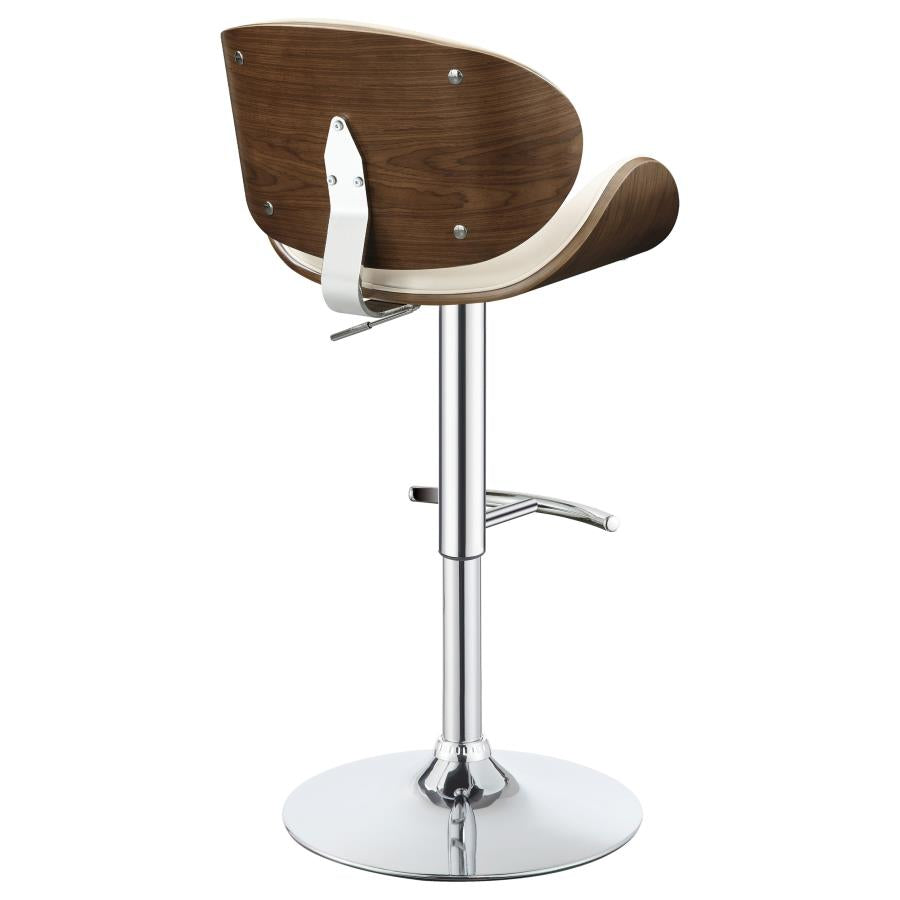 Harris Adjustable Bar Stool Ecru And Chrome