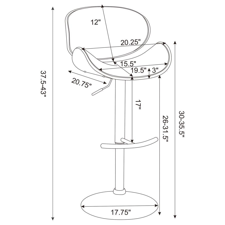 Harris Adjustable Bar Stool Ecru And Chrome