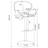 Harris Adjustable Bar Stool Ecru And Chrome