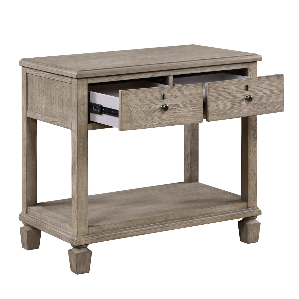 Marceline Gray Oak Nightstand