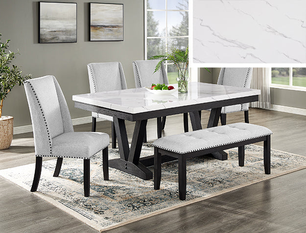 Vance Faux Marble Dining Table