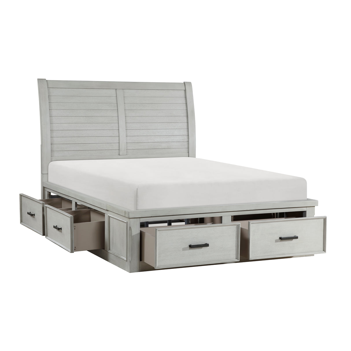 Eastern King Platform Bed With Footboard Storage