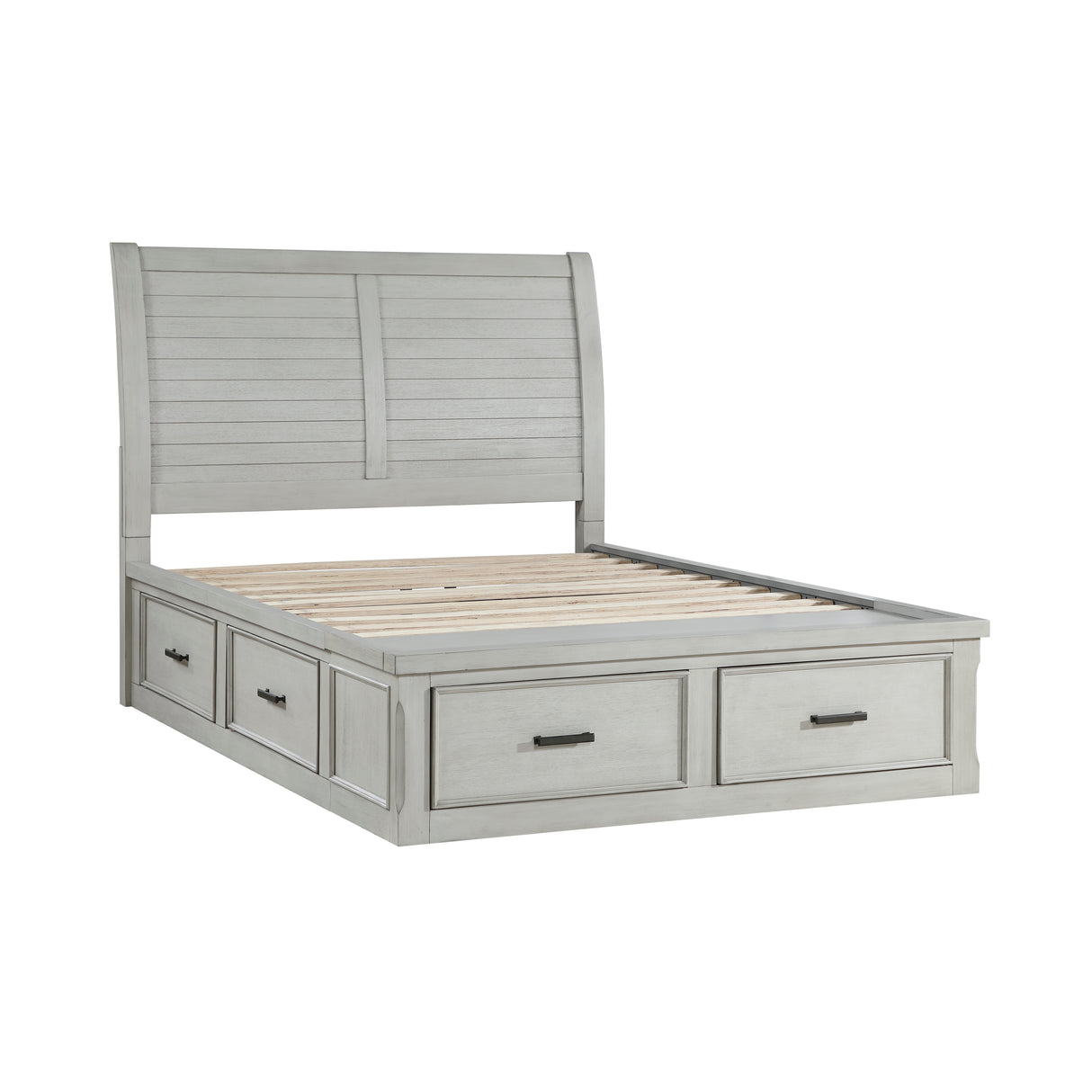 Eastern King Platform Bed With Footboard Storage