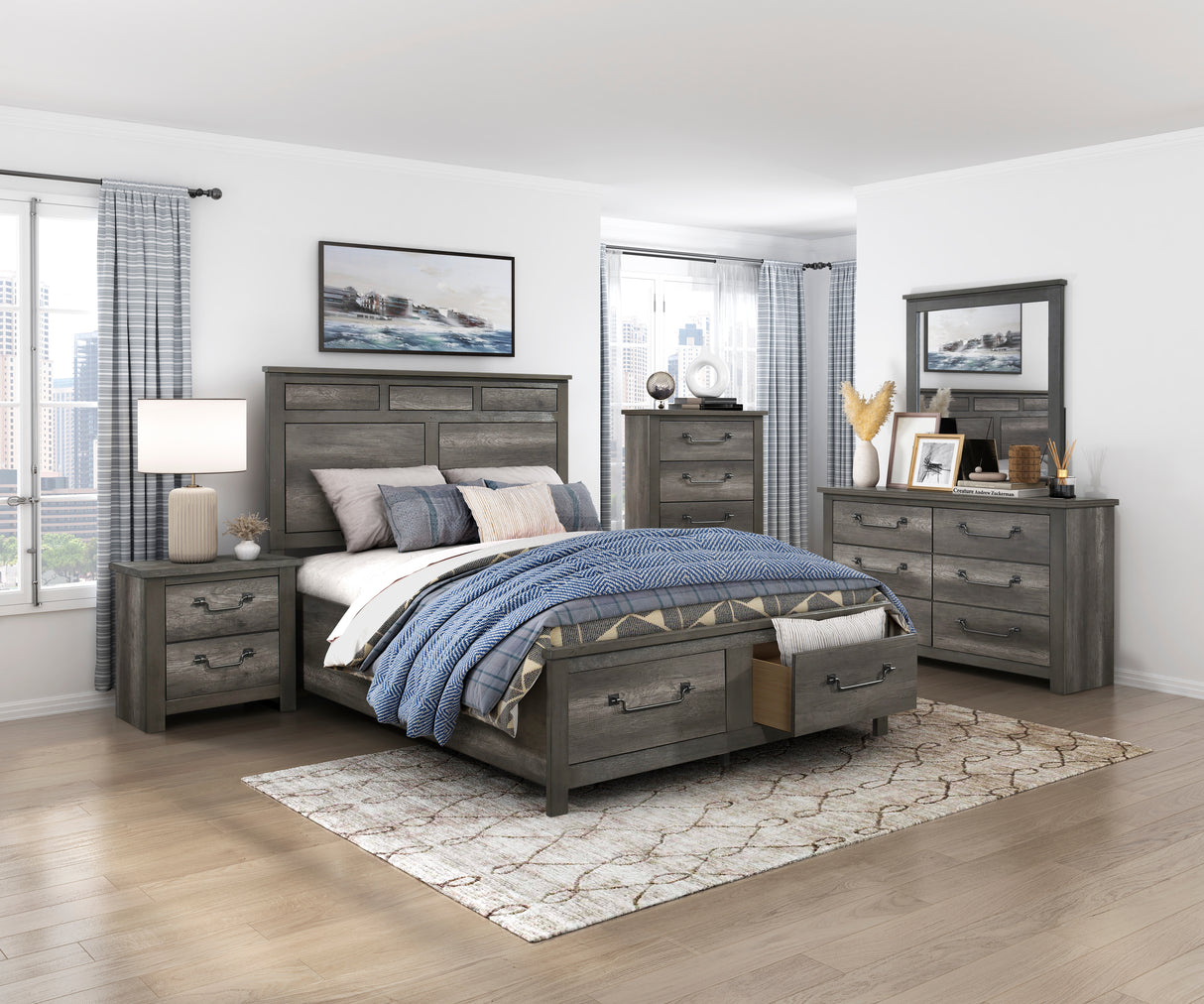 Lenior Queen Platform Bed With Footboard Storage