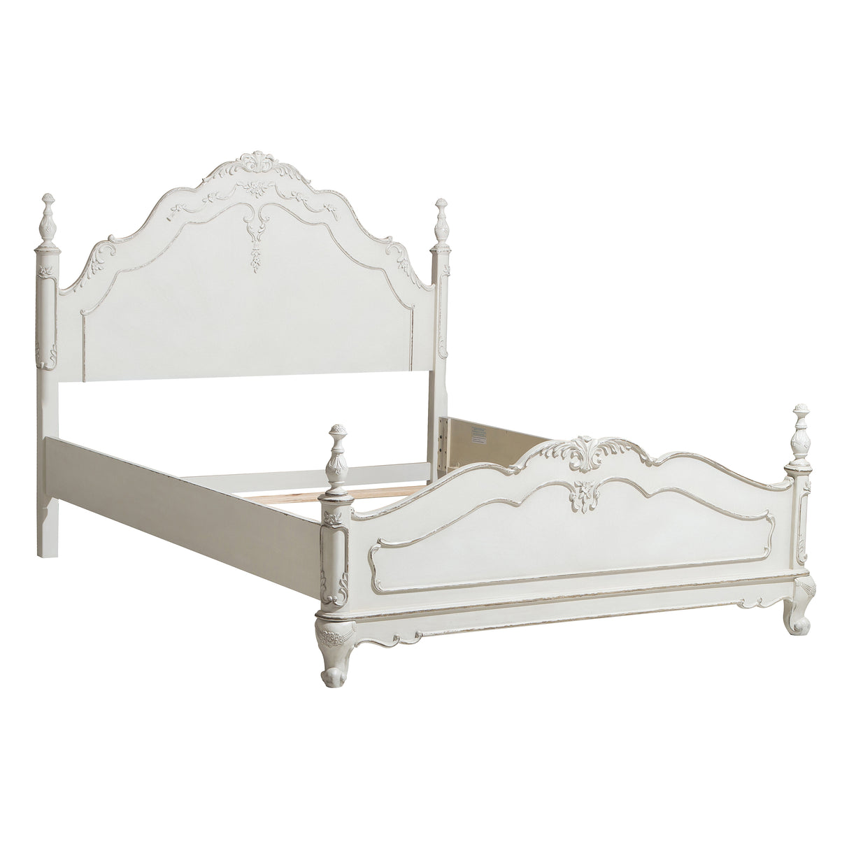 Cinderella Antique White With Gray Rub-Through Full Bed