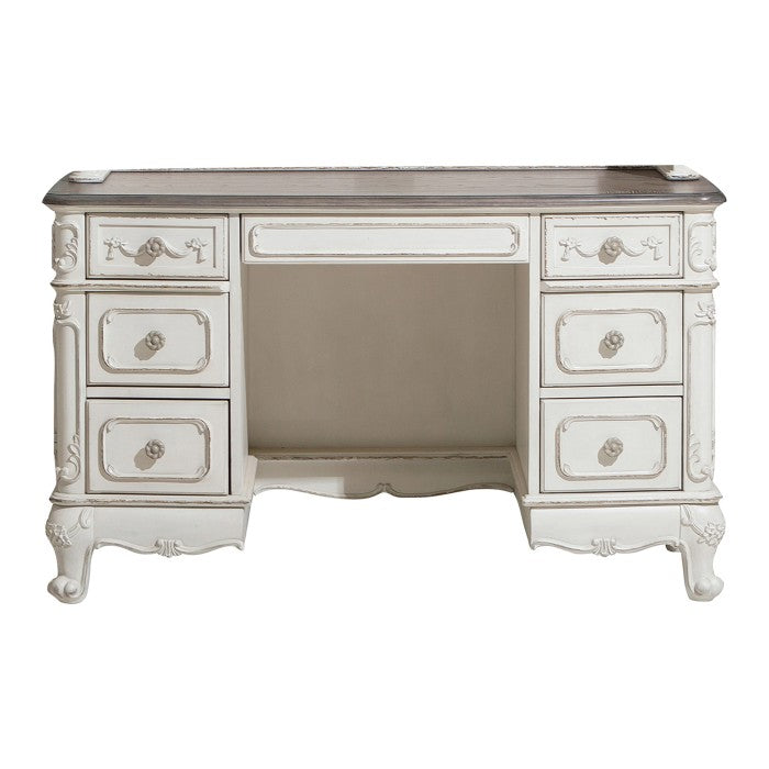 Cinderella Antique White Writing Desk