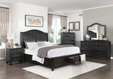 Herman Charcoal Brown Eastern King Platform Bed With Footboard Storage