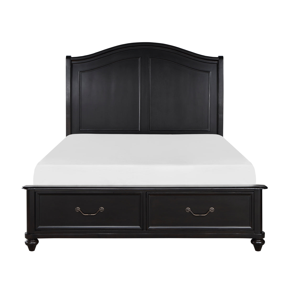 Herman Charcoal Brown Queen Platform Bed With Footboard Storage