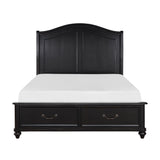 Herman Charcoal Brown Queen Platform Bed With Footboard Storage