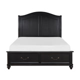 Herman Charcoal Brown Queen Platform Bed With Footboard Storage