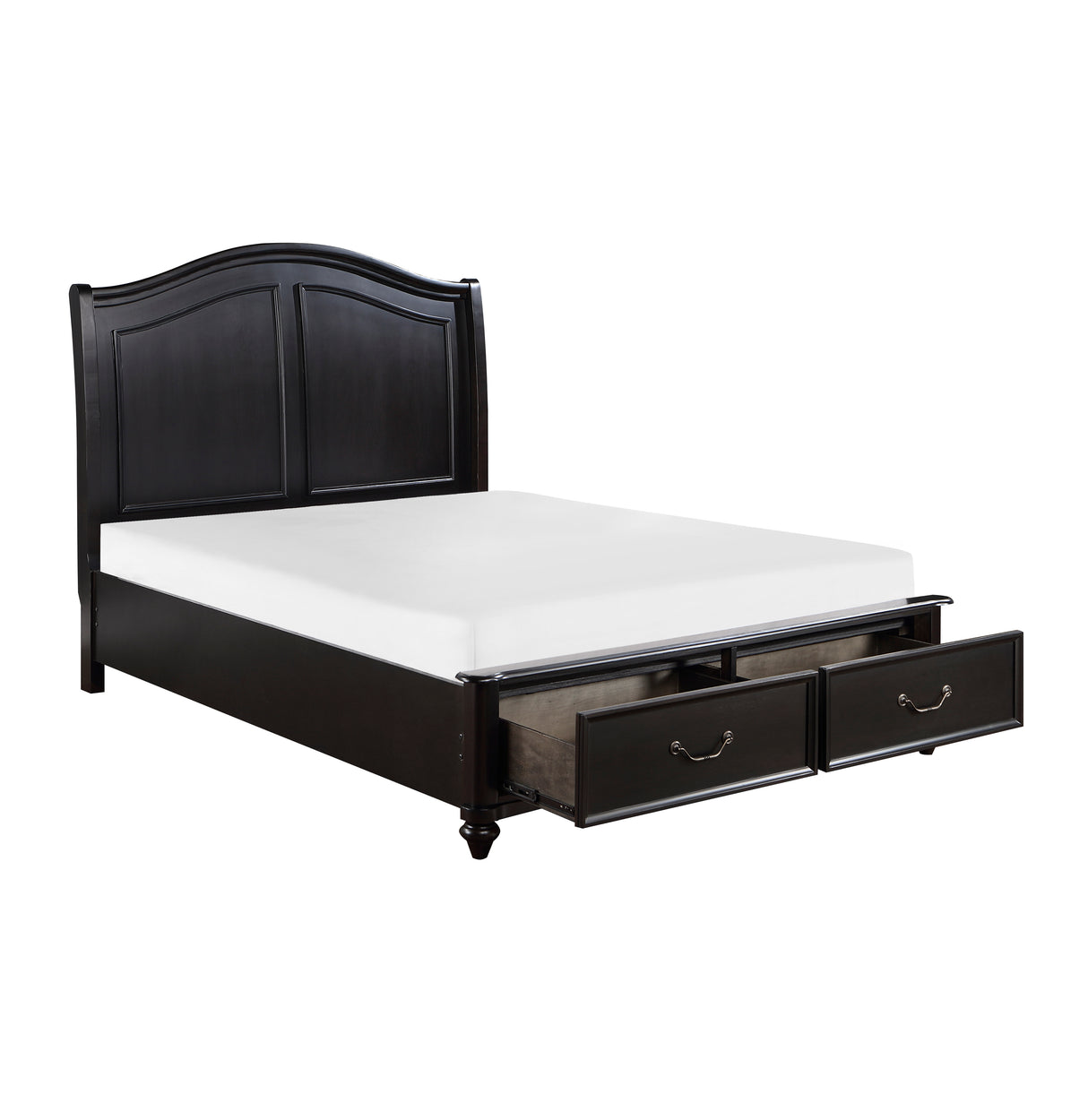 Herman Charcoal Brown California King Platform Bed With Footboard Storage