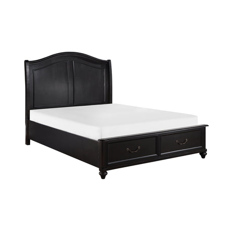 Herman Charcoal Brown California King Platform Bed With Footboard Storage