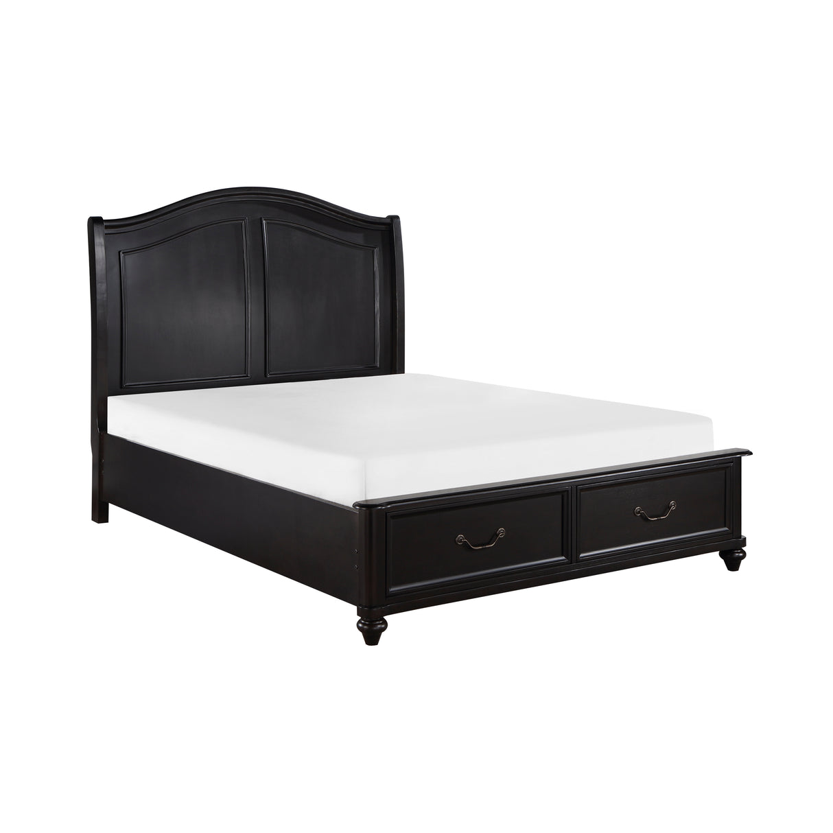 Herman Charcoal Brown Eastern King Platform Bed With Footboard Storage